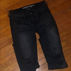 Black ripped American Eagle jeans